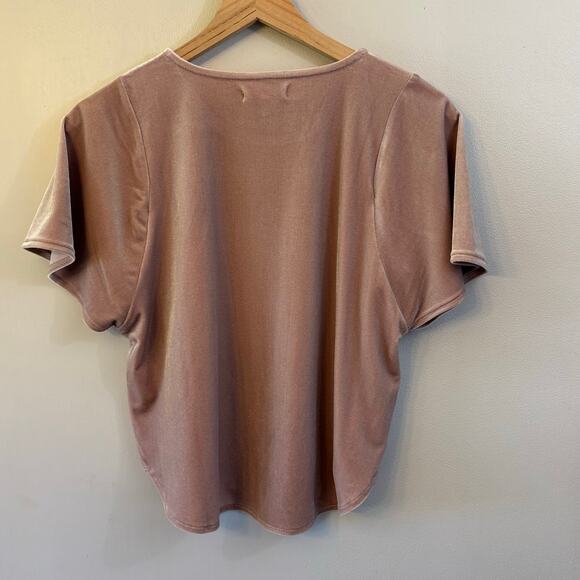 Madewell Velvet Butterfly Top in Blush Pink Small - Picture 4 of 4